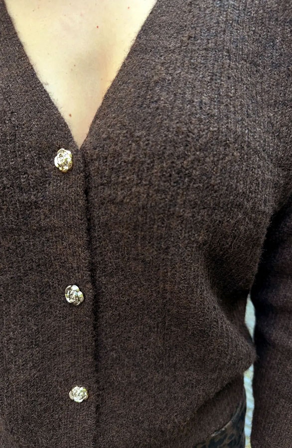 Gebreid Vest Met V-Hals Choco – vesten, foto 7