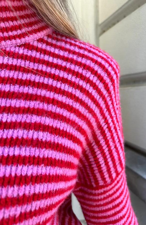 Gestreept Vest Soft Met Rits Fuchsia Rood – vesten, foto 7