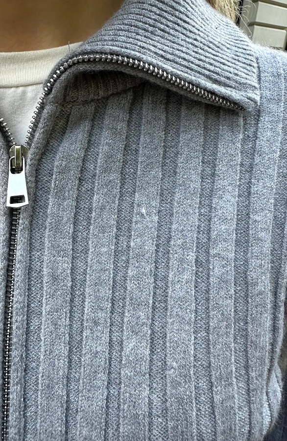 Knitted Cardigan Zipper Grey – vesten, foto 7
