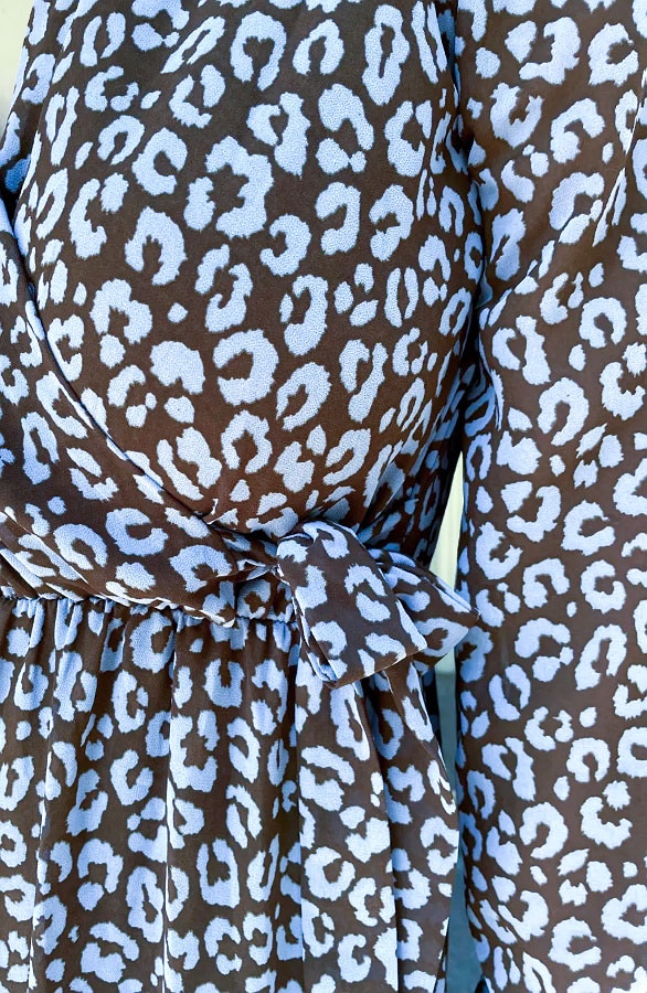 Luxury V-hals Jurk Leopard Baby Blauw – jurken, foto 6