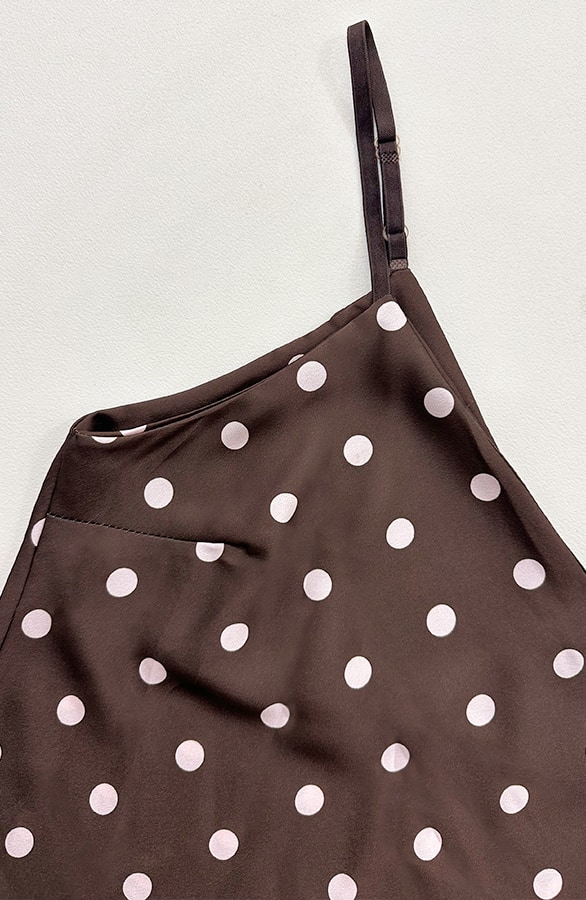 Silk Touch Spaghetti Top Dots Brown Pink – tops, foto 6