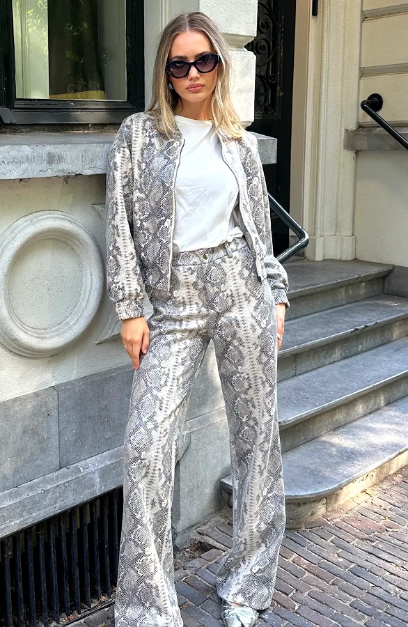 Snake Print Wide Leg Pants Stretch Premium – broeken, foto 3