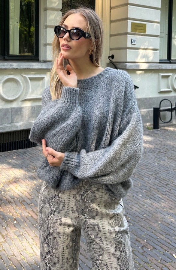 Soft Oversized Trui Grey – truien, foto 4