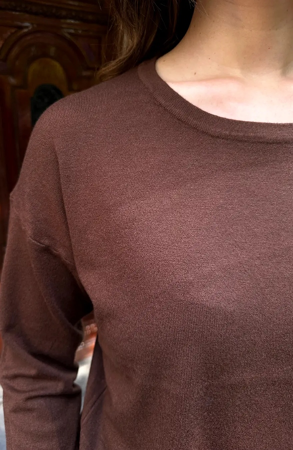 Soft Sweater Long Sleeve Choco – tops, foto 7