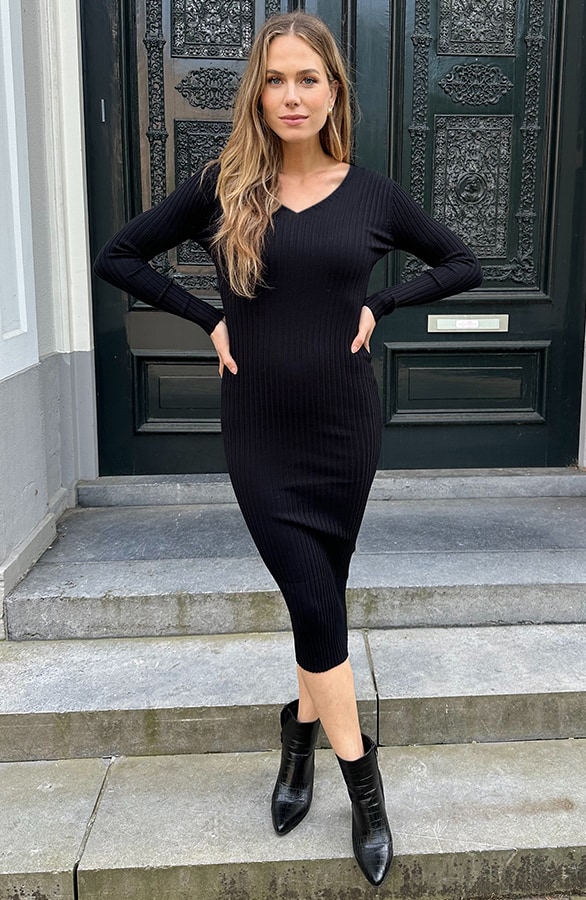 Stretch Rib Jurk Zwart 2.0 – jurken, foto 2