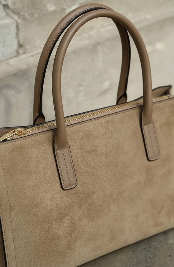 Suedine Shopper Tas Taupe – alle accessoires, foto 2