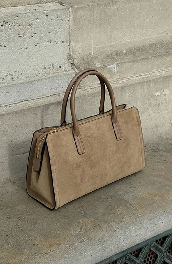 Suedine Shopper Tas Taupe – alle accessoires, foto 3