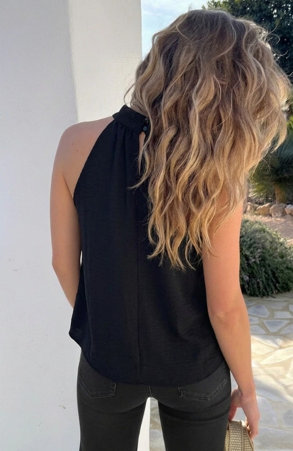 Elegance Halter Top Black – tops, foto 4