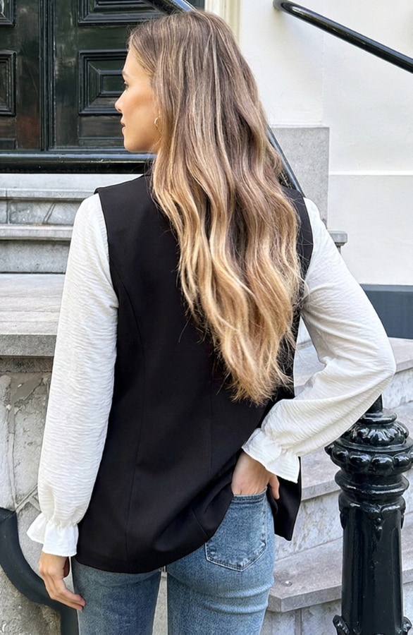 Elegant Blazer Gilet Zwart – blazers, foto 2