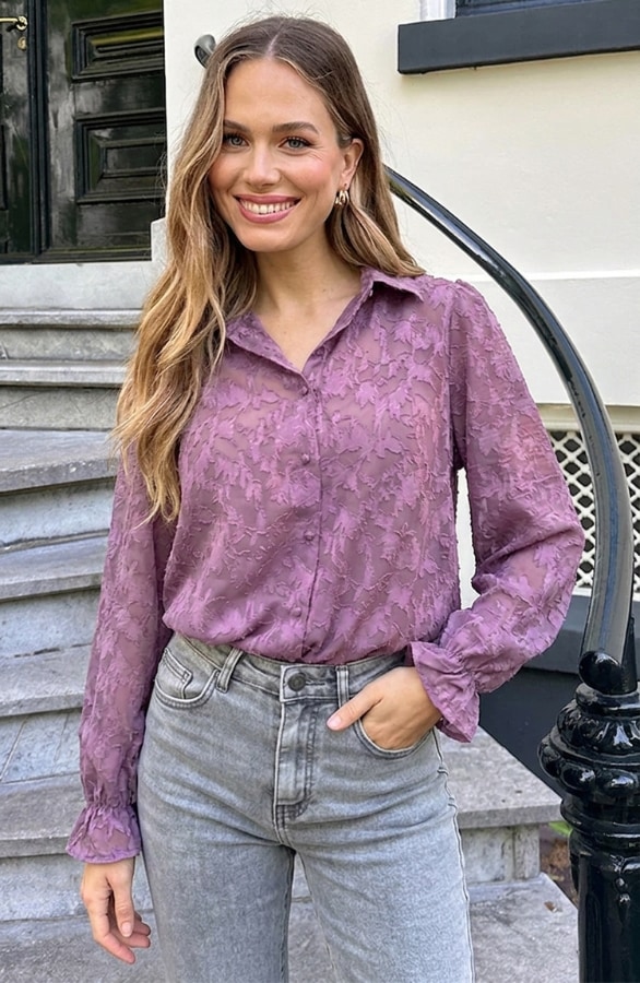 Lilly Floral Blouse Mauve – blouses, foto 3
