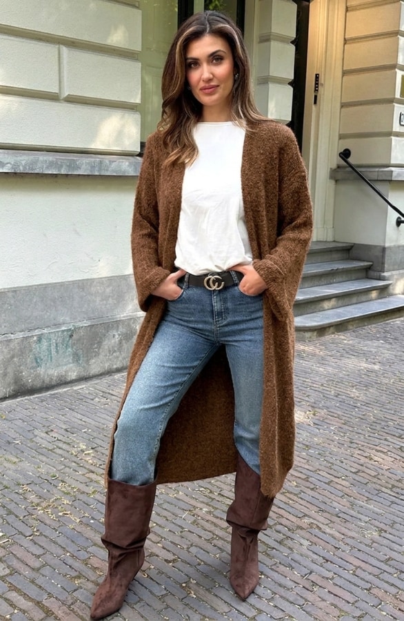 Maxi Cardigan Soft Choco – vesten, foto 6