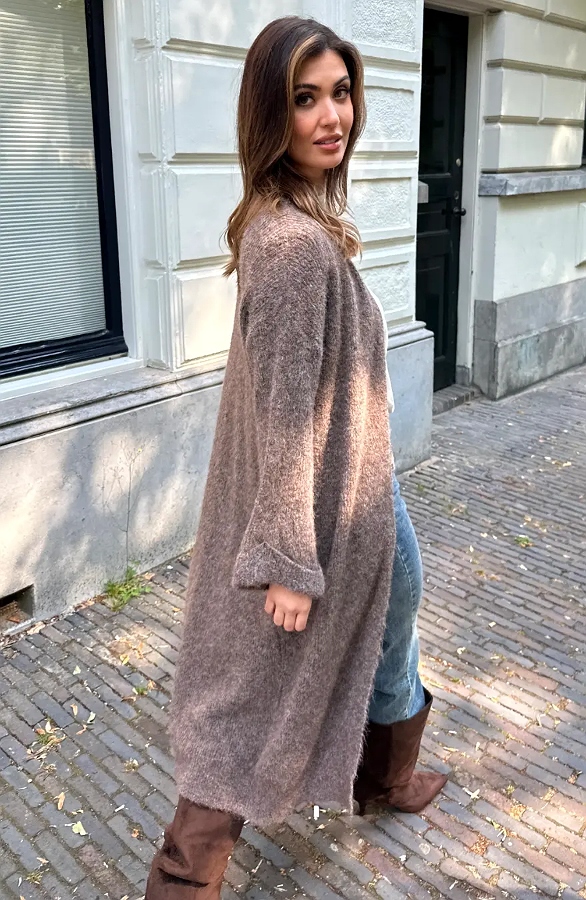 Maxi Cardigan Soft Taupe – vesten, foto 6