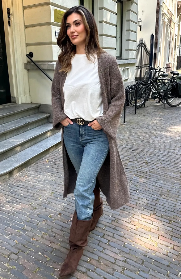 Maxi Cardigan Soft Taupe – vesten, foto 5