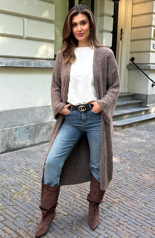 Maxi Cardigan Soft Taupe – vesten, foto 4