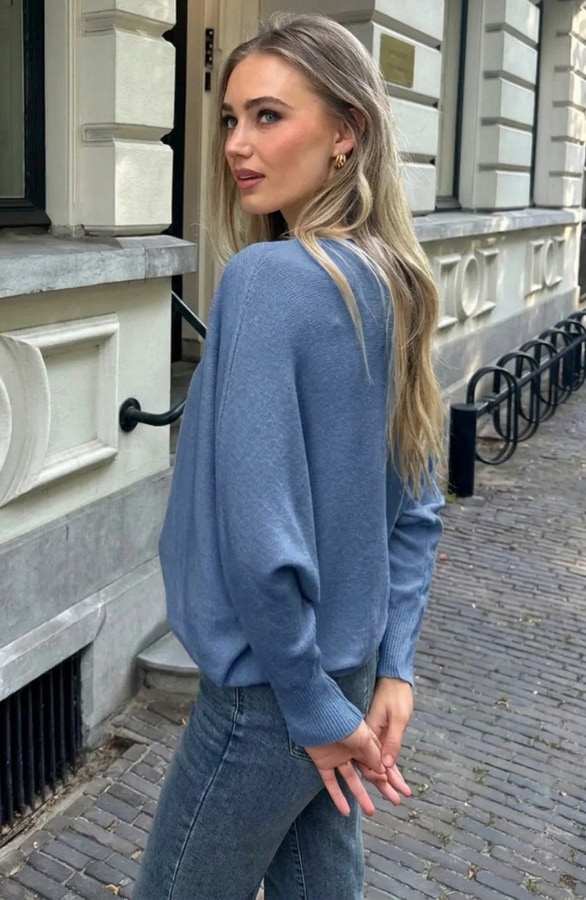 Oversized Soft Pullover Jeansblau, Foto 2