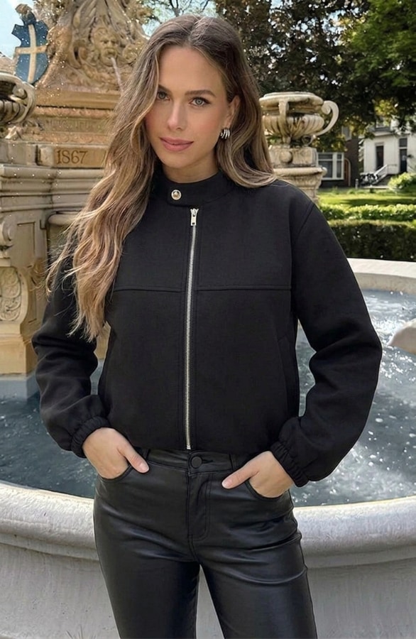 Soft Bomber Coat Black – jassen, foto 3