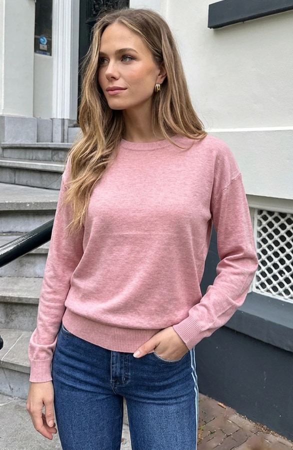 Soft Sweater Long Sleeve Dust Roze – tops, foto 6