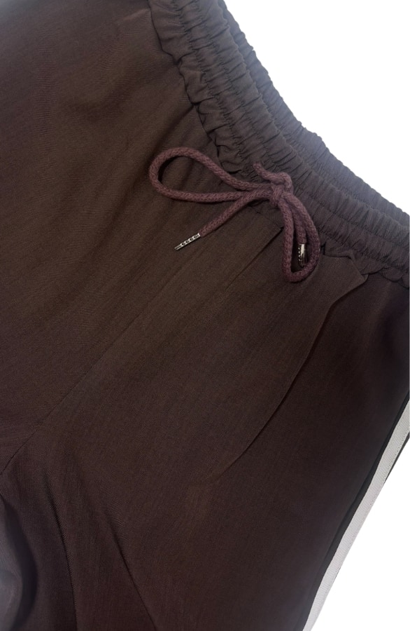 Wide Leg Jogger Met Bies Choco – broeken, foto 5