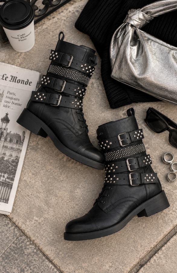 Biker Boots met Studs Zwart – alle schoenen, foto 3