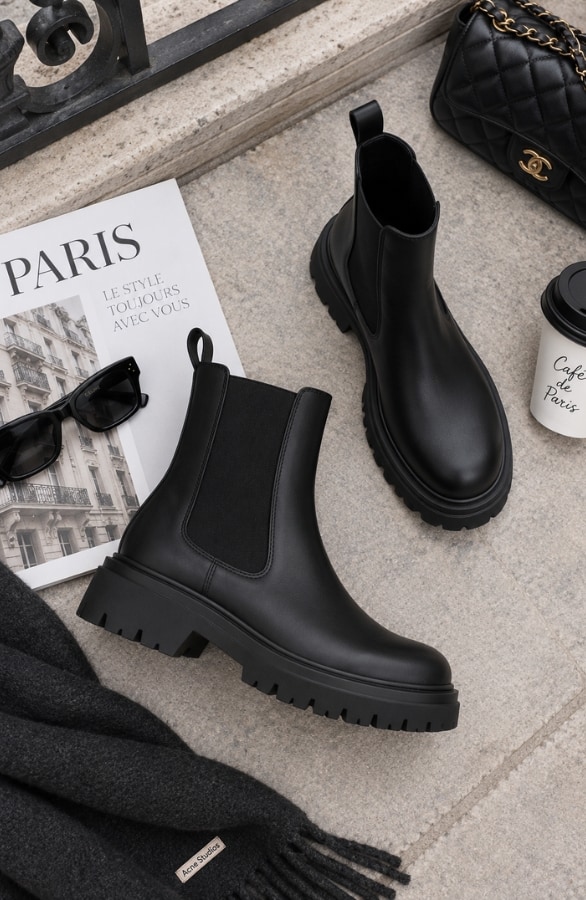 Chunky Chelsea Boots Zwart – alle schoenen, foto 4