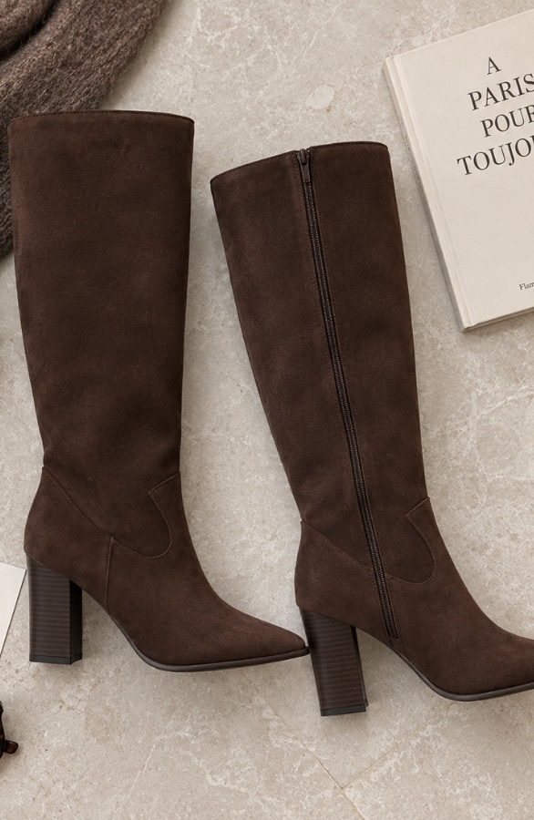 Classy Suedine Puntlaarzen Choco – alle schoenen, foto 2