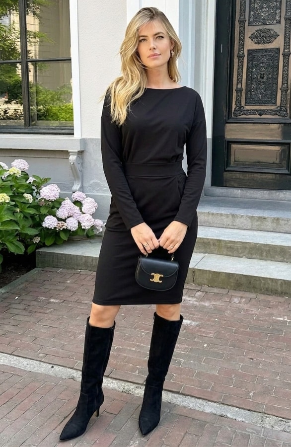 Femme Fatale Jurk Lang Zwart – jurken, foto 2