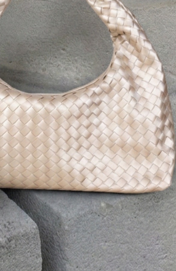 Gevlochten Schoudertas Champagne – alle accessoires, foto 3