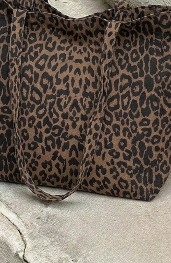 Grote Leopard Shopper Cotton Brown – alle accessoires, foto 3