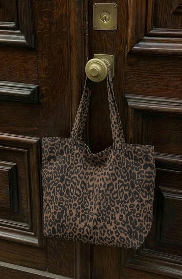 Grote Leopard Shopper Cotton Brown – alle accessoires, foto 2
