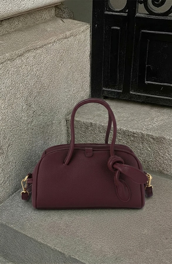 Handtas Met Knoop Burgundy – alle accessoires, foto 3