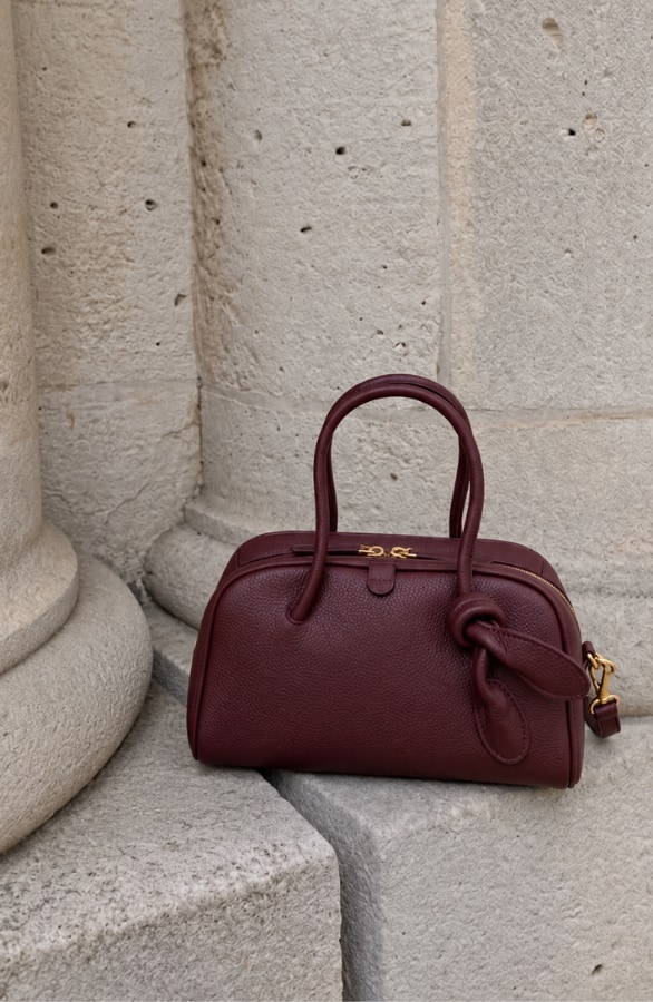 Handtas Met Knoop Burgundy – alle accessoires