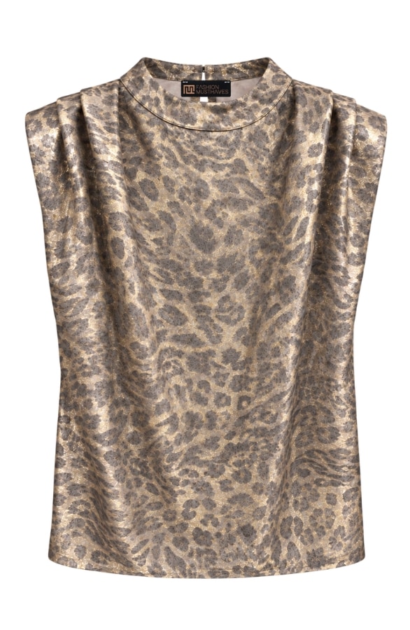 Mila Most Needed Top Metallic Leopard – tops