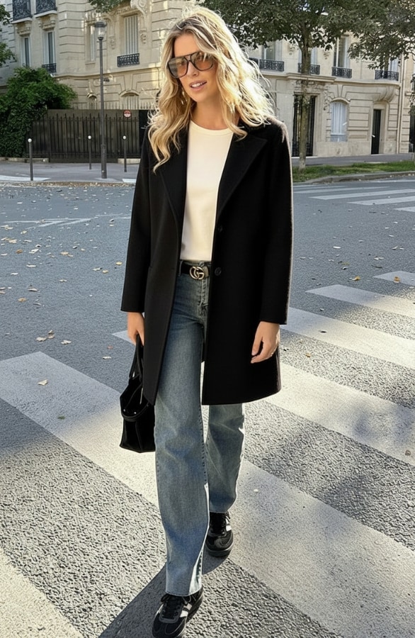 Soft Coat Met Leopard Lining Zwart – jassen, foto 4