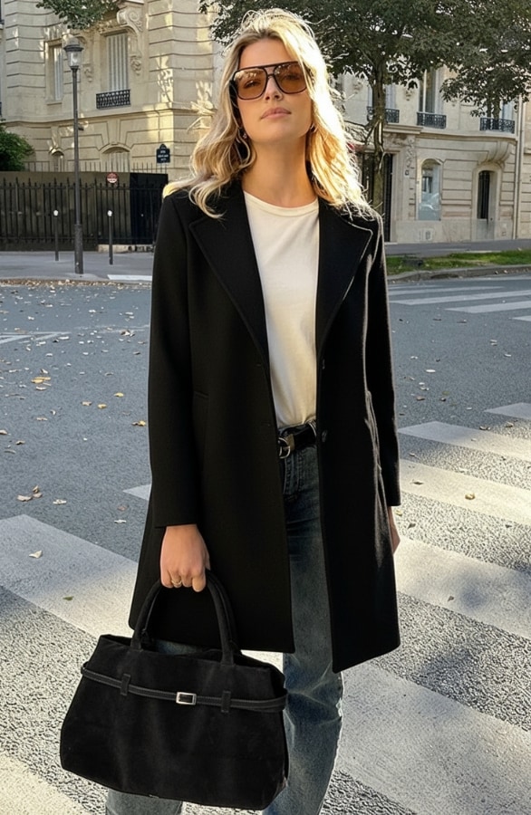 Soft Coat Met Leopard Lining Zwart – jassen, foto 5