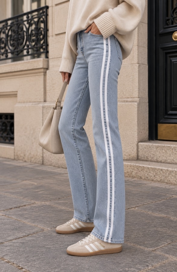 Wide Leg Jeans Bies Blue Stretch FMH, Schlaghosen