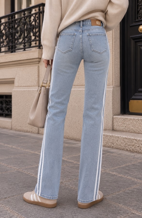 Wide Leg Jeans Bies Blue Stretch FMH, Schlaghosen, Foto 3