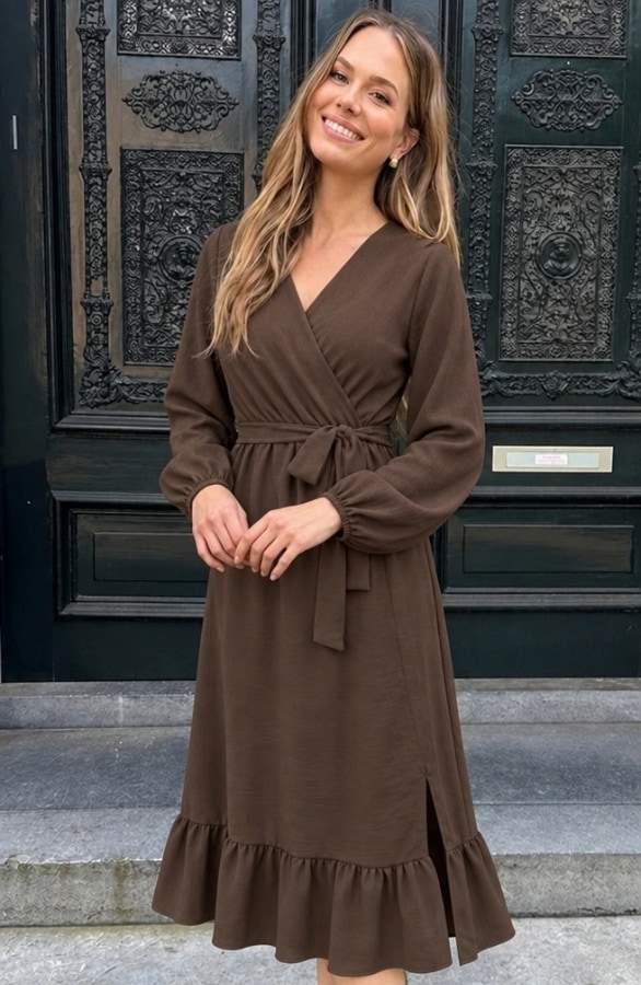 Split Jurk Midi Choco – jurken